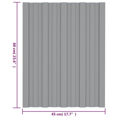 vidaXL Krovni paneli 12 kom od pocinčanog čelika sivi 60 x 45 cm