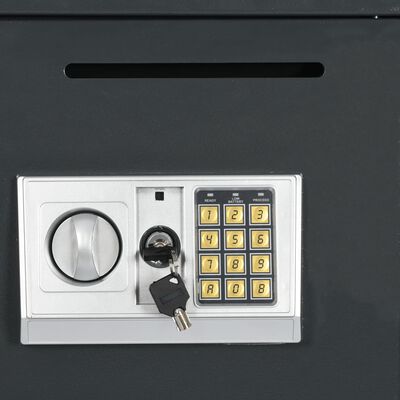 vidaXL Digitalni sef s dvostrukim vratima tamnosivi 35 x 31 x 80 cm