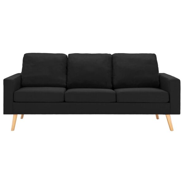 vidaXL 3-dijelni set sofa od tkanine crni