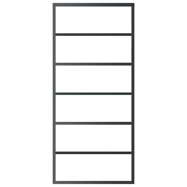 vidaXL Klizna vrata od stakla ESG i aluminija 90 x 205 cm crna