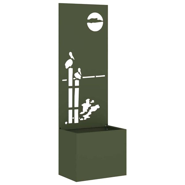 vidaXL Privatnost u vrtu Rezbarija Maslinovo zelena 50 x 140 cm