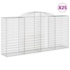 vidaXL Lučne gabionske ko&scaron;are 25kom 300x50x140/160cm pocinčano željezo