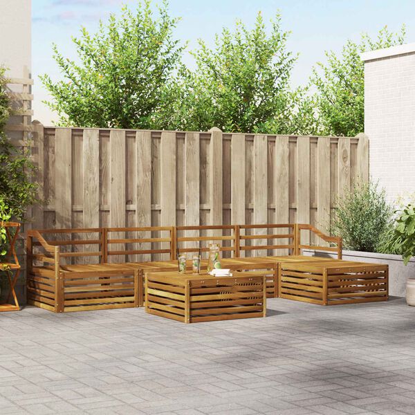 vidaXL Set vanjskih sofa 6 pcs Prirodna