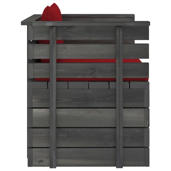 vidaXL Vrtna fotelja od borovine s jastucima