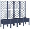 vidaXL Vrtna sadilica s re&scaron;etkom plava siva 160 x 40 x 142 cm PP