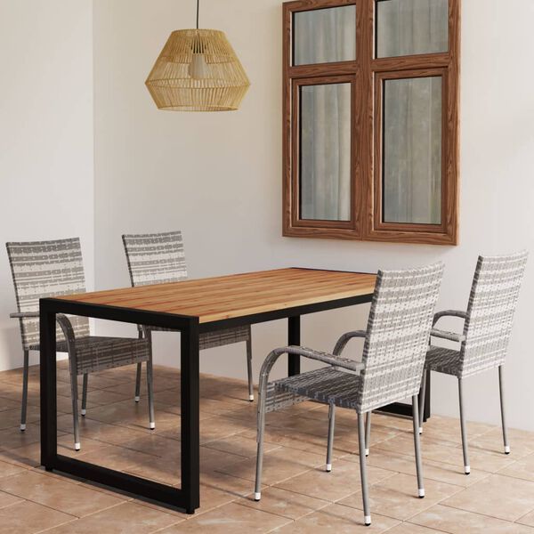 vidaXL 5-dijelni vrtni blagovaonski set sivi