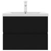 vidaXL Ormarić s ugrađenim umivaonikom crni konstruirano drvo