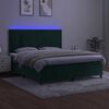 vidaXL Krevet box spring s madracem LED tamnozeleni 180x200 cm bar&scaron;un