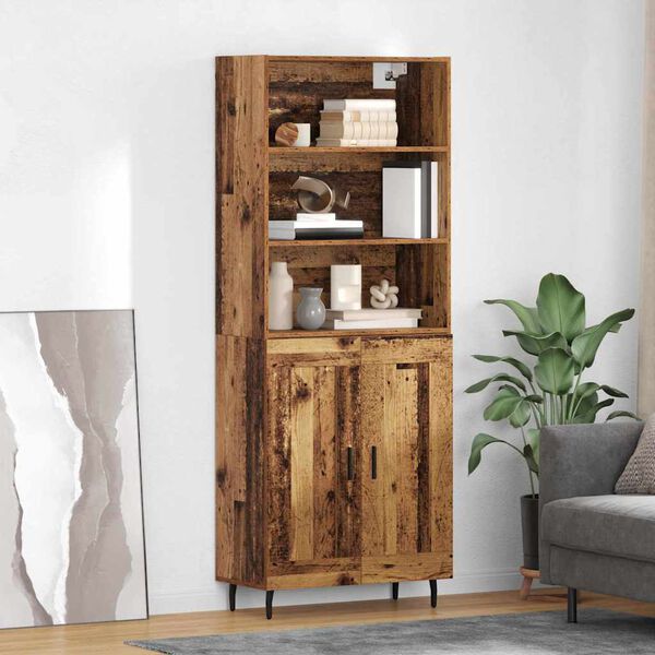 vidaXL Highboard Staro drvo 69,5 x 34 x 180 cm