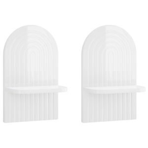 vidaXL Zidna polica 2 kom. Bijela visokog sjaja 23 x 13.5 x 37.5 cm