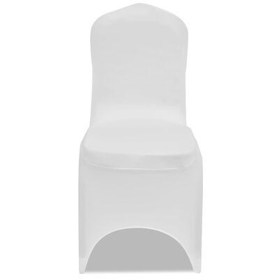 vidaXL Rastezljive navlake za stolice 100 kom bijele