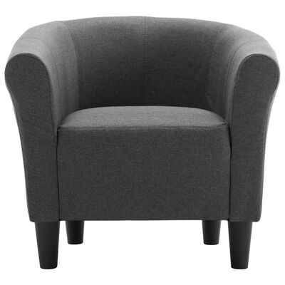 vidaXL 2-dijelni set fotelje i taburea od tkanine tamnosivi
