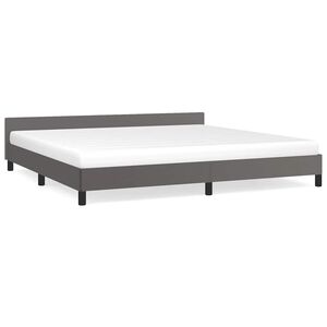 vidaXL Okvir kreveta s uzglavljem bez madraca sivi 200x200 cm