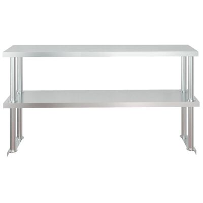 vidaXL Kuhinjski radni stol s policom 120x60x145 cm nehrđajući čelik