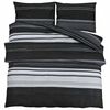 vidaXL Set navlaka za poplun crne pruge 200x200 cm pamuk