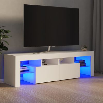 vidaXL TV ormarić s LED svjetlima bijeli 140 x 36,5 x 40 cm