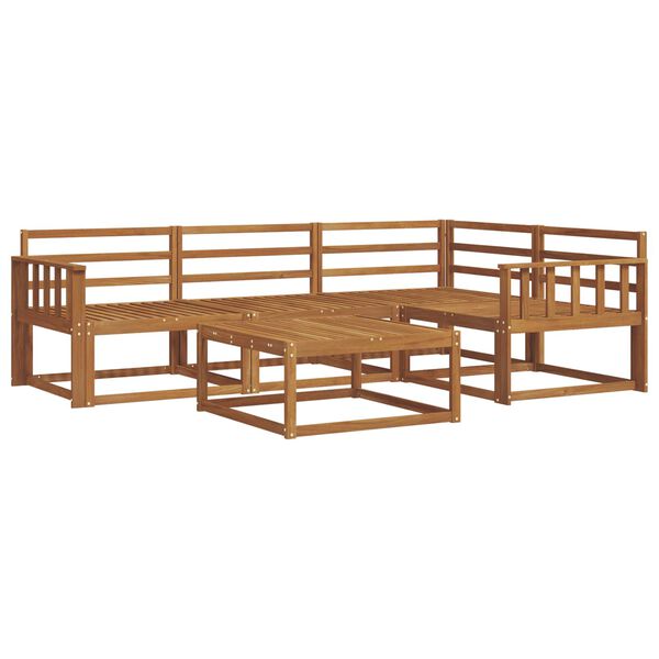 vidaXL Set vanjskih sofa 5 pcs Prirodna Čvrsto drvo akacije