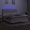 vidaXL Krevet box spring s madracem LED krem 160x200 cm od tkanine