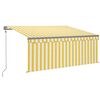 vidaXL Automatska tenda s roletom i senzorom LED 3 x 2,5 m žuto-bijela