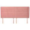 vidaXL Uzglavlje s u&scaron;ima ružičasto 203x23x118/128 cm bar&scaron;unasto