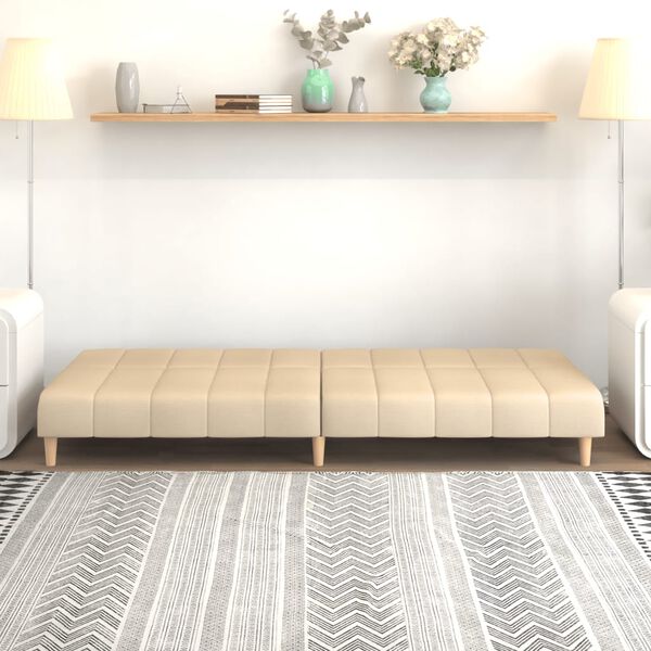 vidaXL Dvosjed na razvlačenje od tkanine krem