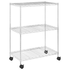 vidaXL Stalak za pohranu s 3 razine 60 x 35 x 81 cm kromirani 150 kg