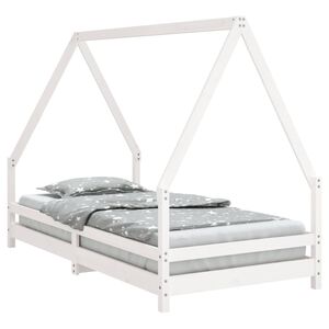 vidaXL Okvir za dječji krevet bijeli 90 x 190 cm od masivne borovine