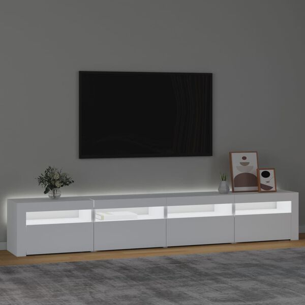 vidaXL TV ormarić s LED svjetlima bijeli 240x35x40 cm
