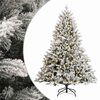vidaXL Umjetno božićno drvce s nogom 120 cm 150 LED lampica