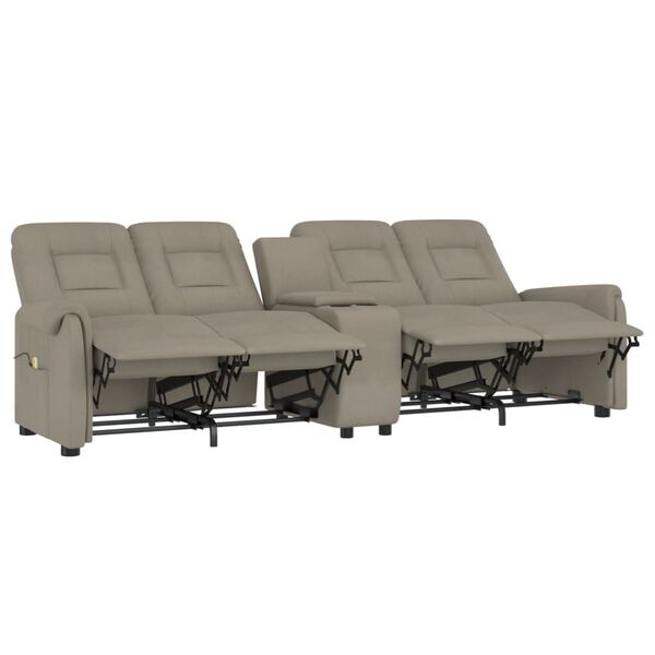 vidaXL Masažni četverosjed s držačem ča&scaron;a svjetlosivi