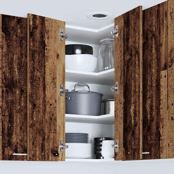 vidaXL Viseći ormarić s pohranom Stari drvo i bijela 57 x 57 x 80 cm