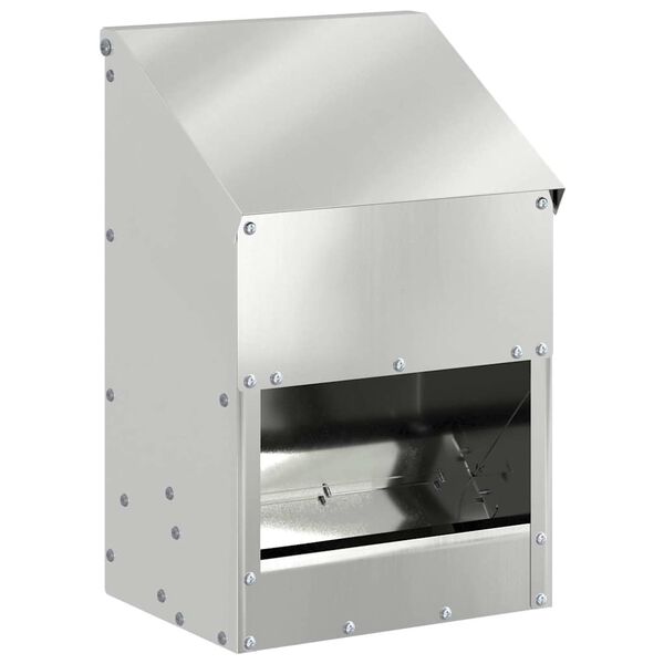 vidaXL Hranilica za piliće Srebrno 21 x 16 x 33 cm Cinkani čelik