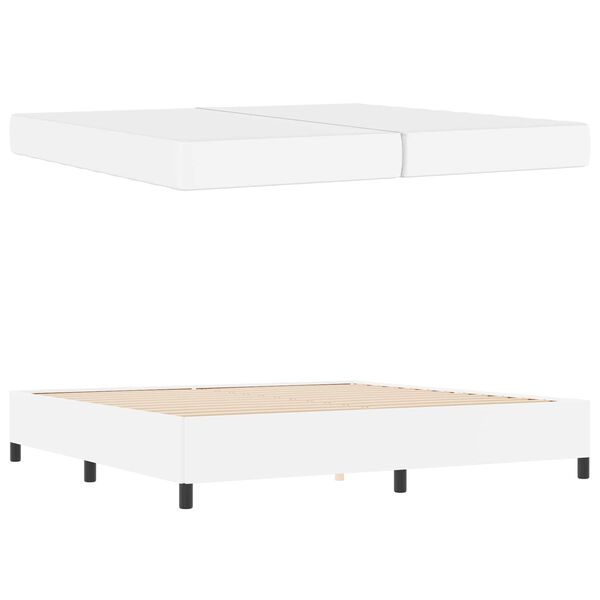 vidaXL Krevetna konstrukcija s madracem Bijelo 200 x 200 cm tkanina