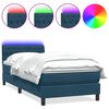 vidaXL Box Spring krevet s madracem i LED tamnoplavi 100x220 cm bar&scaron;un