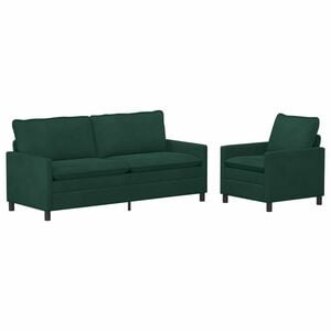 vidaXL Set sofe 2 pcs Tamnozelena Bar&scaron;un