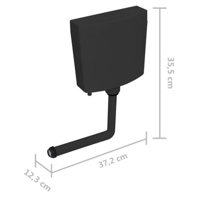 vidaXL Toaletni vodokotlić s donjim otvorom za vodu 3/6 L crni