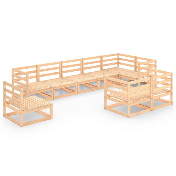 vidaXL 9-dijelna vrtna garnitura od masivne borovine