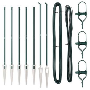 vidaXL Ograde 7 pcs Zelena Ø32mm 160 cm Pocinčani čelik