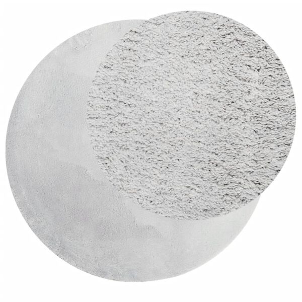 vidaXL Tepih HUARTE kratkih vlakana mekani i perivi sivi &Oslash; 80 cm