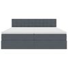 vidaXL Krevet S LED lampica s pohranom Tamno siva 180 x 200 cm Bar&scaron;un