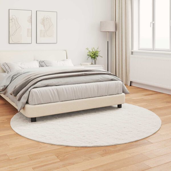 vidaXL Faux Rabbit Fur Rug Olite Krema &Oslash; 160 cm Poliester