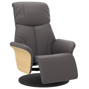 vidaXL Naslonjač od umjetne kože s osloncem za noge sivi