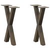 vidaXL Noge za klub stolić u obliku slova X, 2 kom, prirodni čelik, 38 x (42-43) cm, čelik