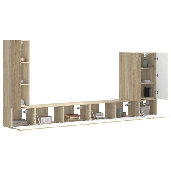 vidaXL Set zidnog ormarića za TV Zidne 6 pcs Sonoma hrast