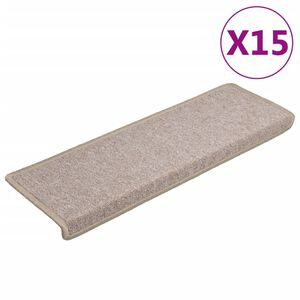 vidaXL Prostirke za stepenice 15 kom 65x21x4 cm taupe pravokutni rub