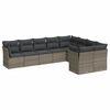 vidaXL 9-dijelni set vrtnih sofa od poliratana s jastucima sivi