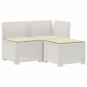 vidaXL Dvosjedni vrtni sofa s jastucima u ratan izgledu 3-sjedalo PP