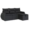 vidaXL 4-dijelni set vrtnih sofa od poliratana s jastucima crni