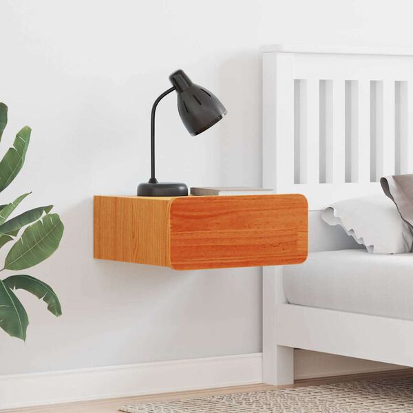 vidaXL Noćni ormarić Vosak smeđa 39 x 34 x 16,5 cm Masivna borovina