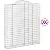 vidaXL Lučne gabionske ko&scaron;are 6 kom 200x50x220/240cm pocinčano željezo